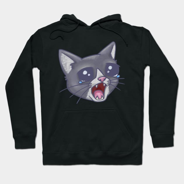 Crying Cat Meme Hoodie by MariaNinfa